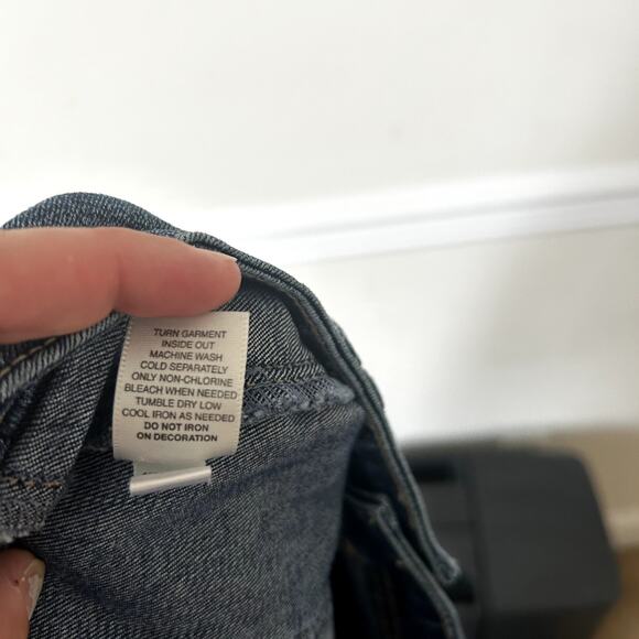 White House Black Market Jean Skirt Denim Mini Size 12 A-Line Classic Dark Wash - Picture 7 of 7